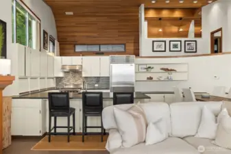 Great counter and storage space for this aesthetically pleasing kitchen