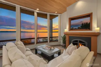 Cozy up by the fireplace with a good book or entertain friends around a charcuterie platter and favorite beverages.