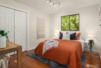 The second bedroom is located on the main floor.