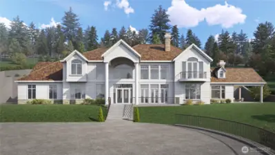Image is a rendering of home designed by Nash and Associates.