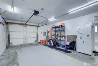 Oversize one car garage with lots of storage space