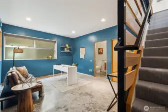 Lower level ensuite, suitable for office, guest room, or third bedroom.