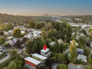 Northwest view toward downtown.