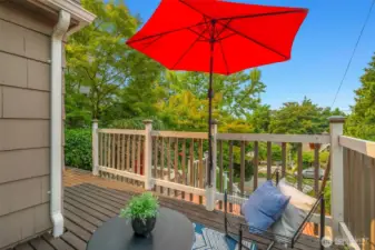 Enjoy pink-skyed sunset happy hour conveniently right off of the dining room!