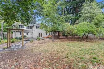 Large fenced backyard