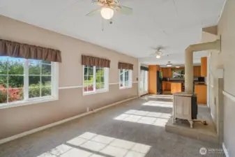 Front entrance with lots of natural light and open floor plan