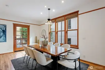 Large formal dining area easily opens to back deck (upper level 2)