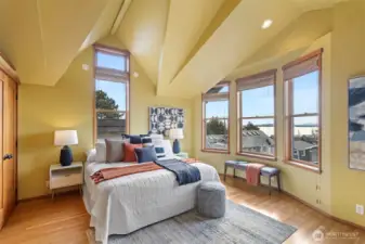 West facing bedroom 1 (upper level 3)