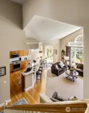 View from landing to main level