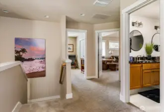 Well appointed and light filled upper level features 3 bedrooms, full bath and rec/media/living room area