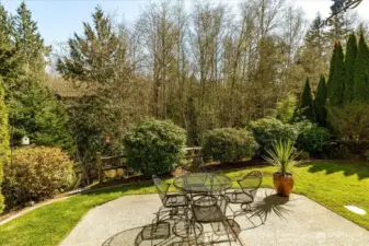 Private backyard with greenbelt for added privacy