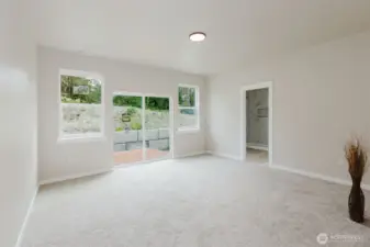Master bedroom with deck