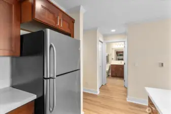 Looking from Kitchen toward bathroom.