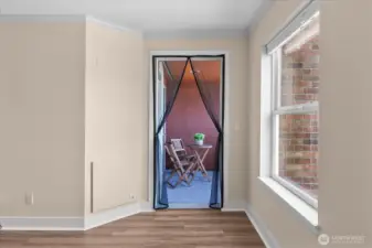 Balcony entrance from living room.