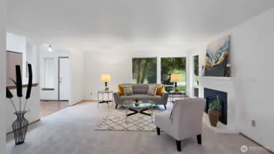 So much space to work with! The thoughtful layout offers the perfect balance of wall space for your furnishings and wide windows that keep the room light, open, and inviting.