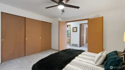 Double doors make moving furniture a breeze - no tight corners or tricky angles here. It’s a thoughtful detail that makes this room as functional as it is comfortable.