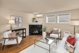 Cozy gas fireplace
