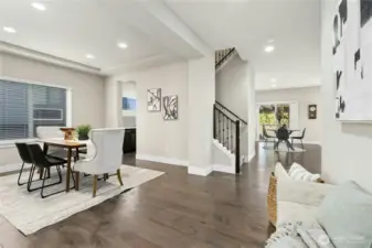 Gorgeous wood floors throughout main area of home