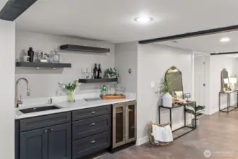 Lower level wet bar