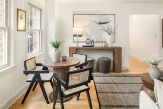 Dining area of living room.