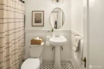 Full bathroom with tub.