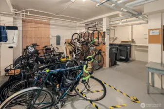 Bike storage.
