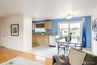 Dining area off the kitchen, with access to entertainment sized deck.