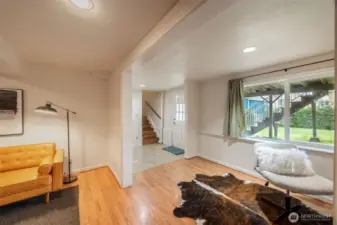 Looking back at the office area; and the walk out door to the back yard.