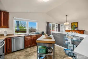 This stainless steal prep table can stay with the home with the right offer.