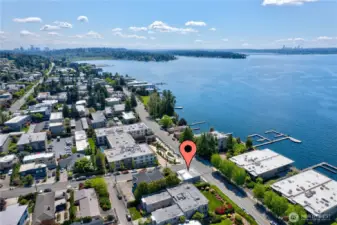 Across Lake Street from Settler's Landing.
