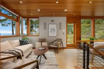 Main house Second floor landing office and door to growing roof patio