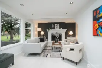 Virtually staged living room