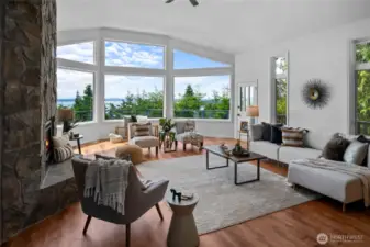 Enjoy ever-changing vistas of the San Juan Islands and Burrows Bay.