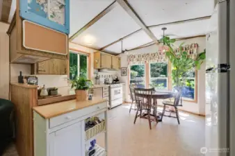 Unit is light and bright with vaulted ceilings