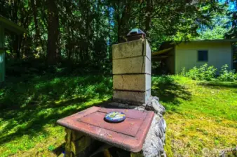 Fun outdoor fireplace