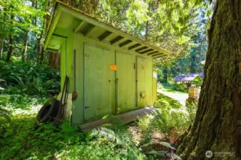 Outhouse and storage shed for second parcel