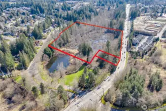 LOT A- Building site is in the red outline, Boundaries are approximate