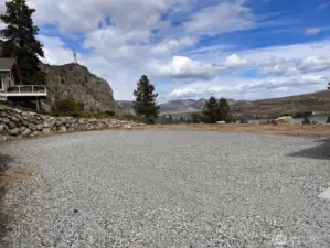 Driveway and building lot.