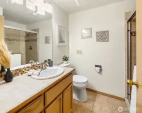 Primary bathroom off primary bedroom