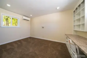 Upstairs Bed 2 - built in desk and bookshelf