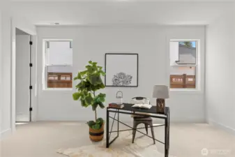 Main level guest or office space with walk in closet