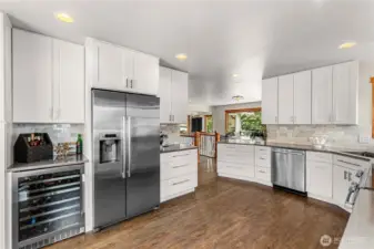 Wine fridge in kitchen