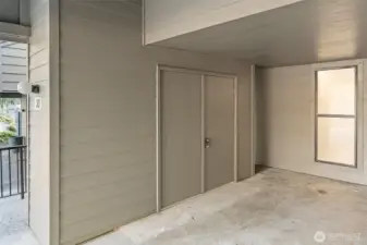 Huge storage area in carport.