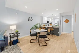 Shows front door entry on right.
