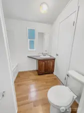 The ensuite bath provides privacy with a thoughtful layout.