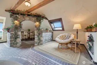 *Virtually Staged* Italy trip inspired this indoor "piazza".  brining the outdoors inside!