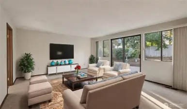 Virtually staged to show how this room can become your favorite hangout space.