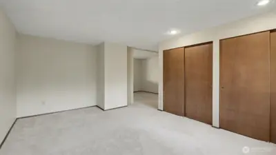 Double closets provide generous storage and everyday convenience.