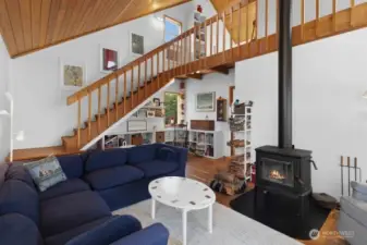 Recent updates include the EPA-certified high efficiency wood stove, newer roof, well pump with water treatment system, bathroom fixtures, plumbing.