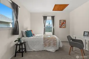 Bedroom 1 with pull attic access (room to expand to attic)